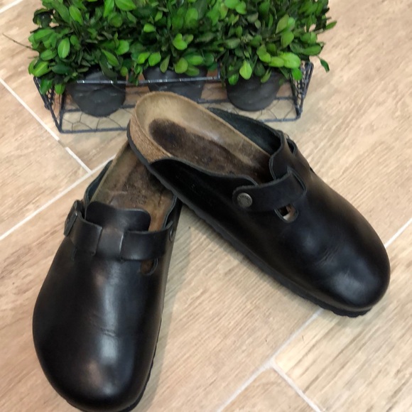 birkenstock boston amalfi leather soft footbed